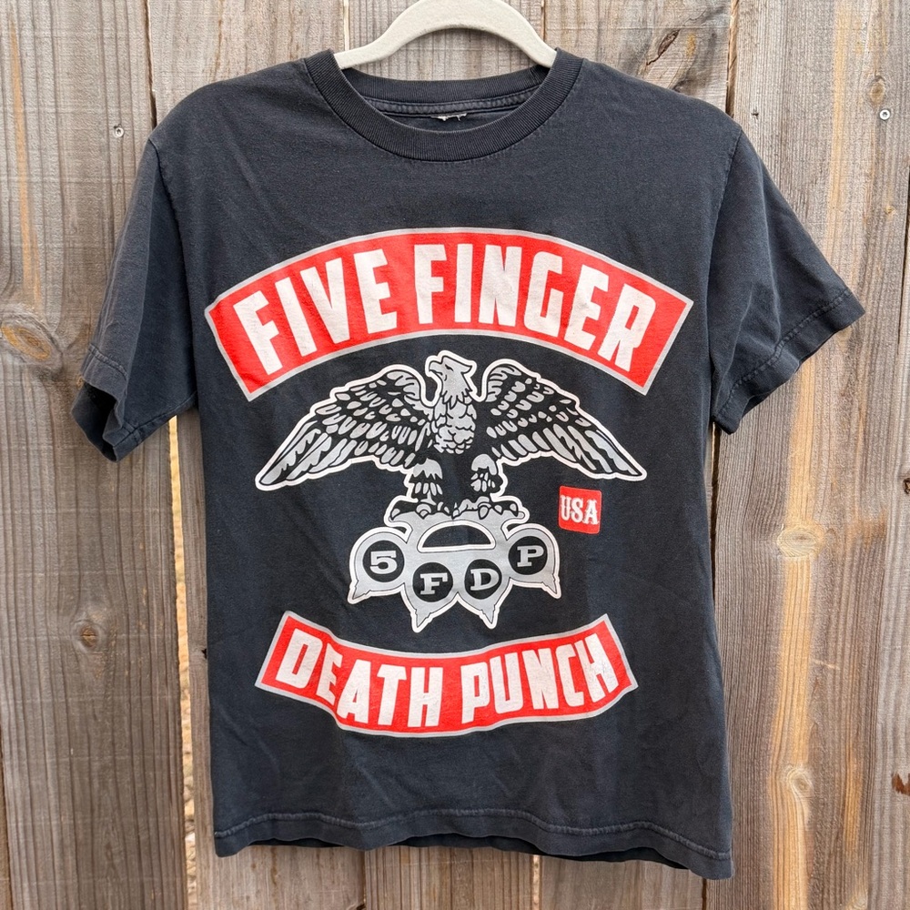 Vintage Five Finger Death Punch Eagle Knuckle Black T-Shirt Size Small Size Sm